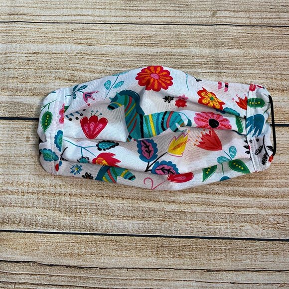 Kaella Other - Green Zebra & Flowers Kids Mask with Filter Pocket